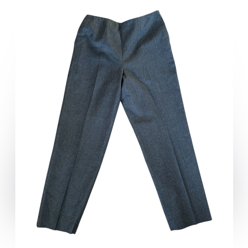 TALBOTS Gray 100% Italian Wool Exterior Polyester Lined Size 14 Side Zipper